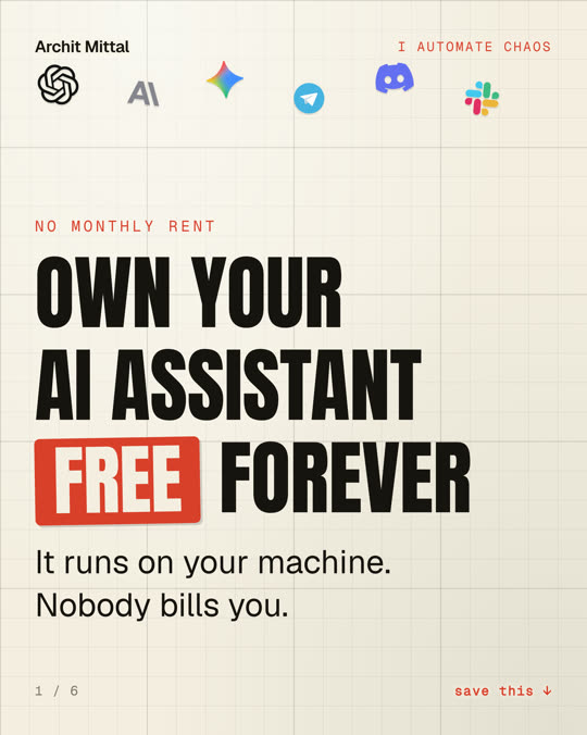 Own your
AI assistant
FREE forever