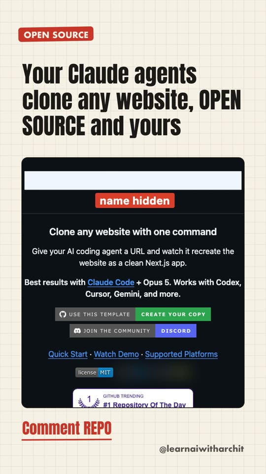 Your Claude agents clone any website, OPEN SOURCE and yours
