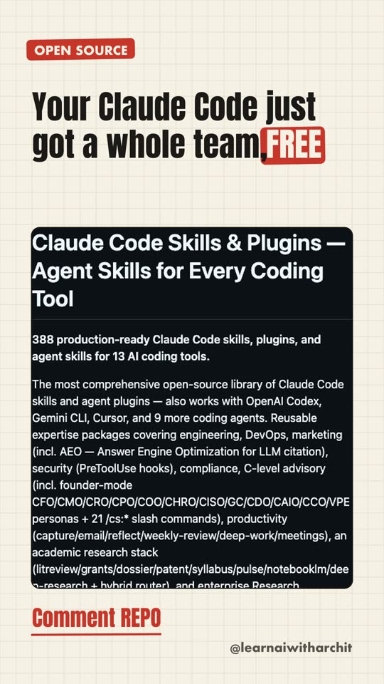 Your Claude Code just got a whole team, FREE