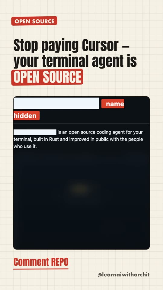Stop paying Cursor — your terminal agent is OPEN SOURCE