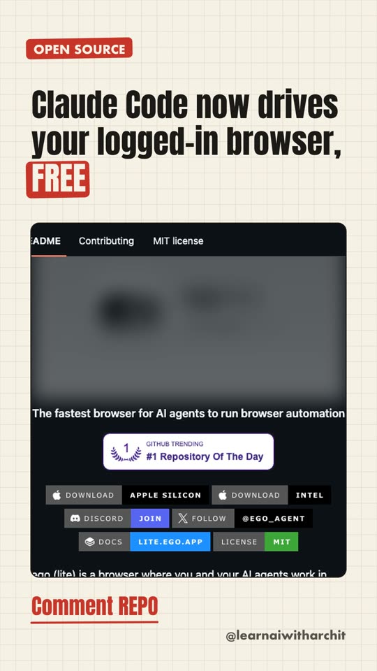 Claude Code now drives your logged-in browser, FREE