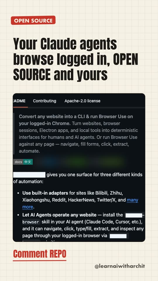 Your Claude agents browse logged in, OPEN SOURCE and yours