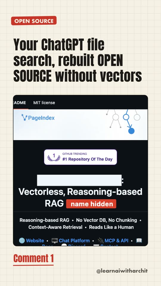 Your ChatGPT file search, rebuilt OPEN SOURCE without vectors
