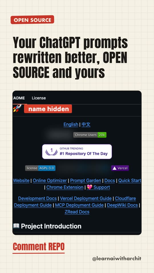 Your ChatGPT prompts rewritten better, OPEN SOURCE and yours