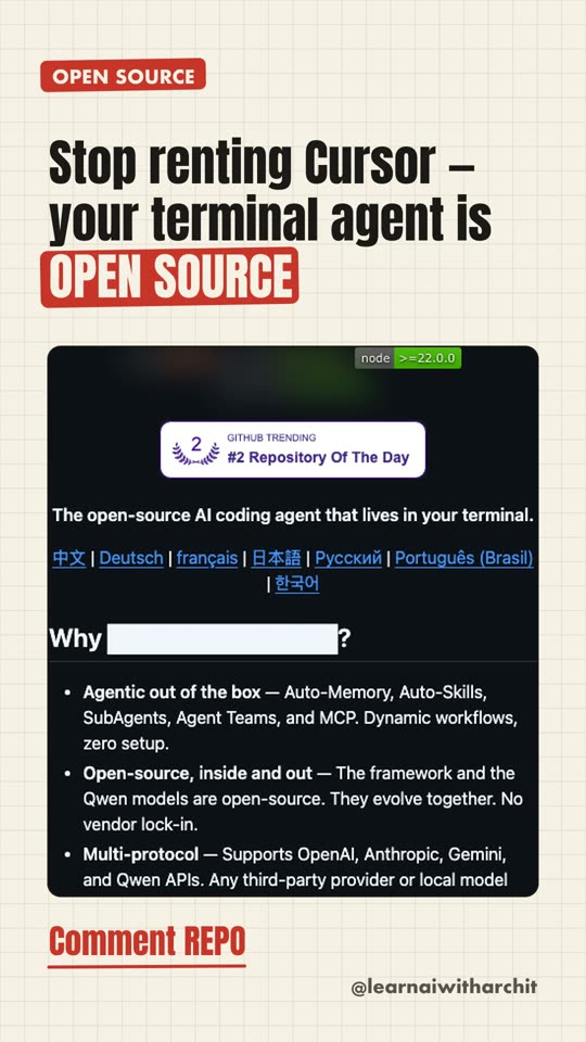 Stop renting Cursor — your terminal agent is OPEN SOURCE